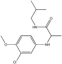 2-[(3-chloro-4-methoxyphenyl)amino]-N-(2-methylpropyl)propanamide,,结构式