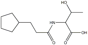 2-[(3-cyclopentylpropanoyl)amino]-3-hydroxybutanoic acid,,结构式