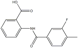 2-[(3-fluoro-4-methylbenzoyl)amino]benzoic acid 化学構造式