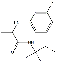2-[(3-fluoro-4-methylphenyl)amino]-N-(2-methylbutan-2-yl)propanamide 化学構造式