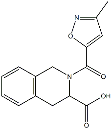 2-[(3-methyl-1,2-oxazol-5-yl)carbonyl]-1,2,3,4-tetrahydroisoquinoline-3-carboxylic acid,,结构式