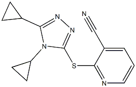 2-[(4,5-dicyclopropyl-4H-1,2,4-triazol-3-yl)sulfanyl]pyridine-3-carbonitrile