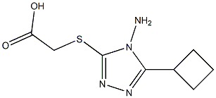 2-[(4-amino-5-cyclobutyl-4H-1,2,4-triazol-3-yl)sulfanyl]acetic acid 化学構造式