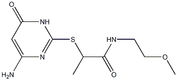 2-[(4-amino-6-oxo-1,6-dihydropyrimidin-2-yl)sulfanyl]-N-(2-methoxyethyl)propanamide Struktur