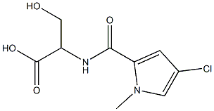 2-[(4-chloro-1-methyl-1H-pyrrol-2-yl)formamido]-3-hydroxypropanoic acid Structure