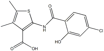 2-[(4-chloro-2-hydroxybenzene)amido]-4,5-dimethylthiophene-3-carboxylic acid,,结构式