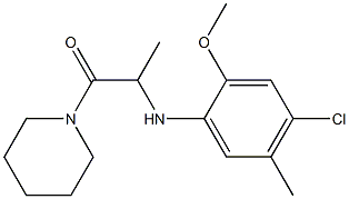 2-[(4-chloro-2-methoxy-5-methylphenyl)amino]-1-(piperidin-1-yl)propan-1-one,,结构式