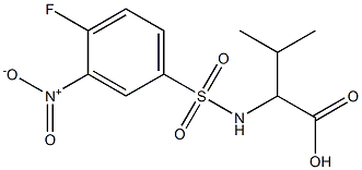 2-[(4-fluoro-3-nitrobenzene)sulfonamido]-3-methylbutanoic acid Struktur