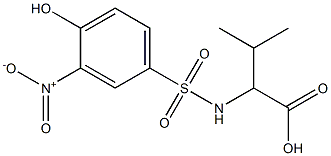 2-[(4-hydroxy-3-nitrobenzene)sulfonamido]-3-methylbutanoic acid Struktur