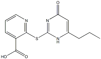 2-[(4-oxo-6-propyl-1,4-dihydropyrimidin-2-yl)sulfanyl]pyridine-3-carboxylic acid,,结构式