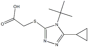 2-[(4-tert-butyl-5-cyclopropyl-4H-1,2,4-triazol-3-yl)sulfanyl]acetic acid,,结构式