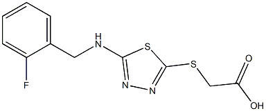 2-[(5-{[(2-fluorophenyl)methyl]amino}-1,3,4-thiadiazol-2-yl)sulfanyl]acetic acid 结构式