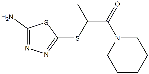 2-[(5-amino-1,3,4-thiadiazol-2-yl)sulfanyl]-1-(piperidin-1-yl)propan-1-one Struktur