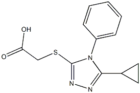 2-[(5-cyclopropyl-4-phenyl-4H-1,2,4-triazol-3-yl)sulfanyl]acetic acid Struktur