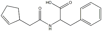 2-[(cyclopent-2-en-1-ylacetyl)amino]-3-phenylpropanoic acid Struktur