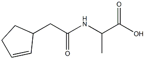 2-[(cyclopent-2-en-1-ylacetyl)amino]propanoic acid Structure