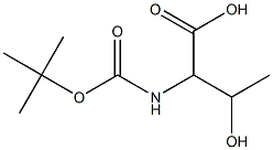 2-[(tert-butoxycarbonyl)amino]-3-hydroxybutanoic acid 化学構造式