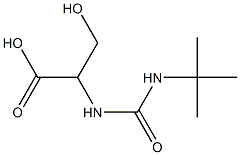 2-[(tert-butylcarbamoyl)amino]-3-hydroxypropanoic acid 化学構造式