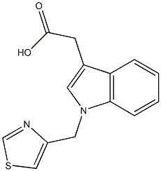 2-[1-(1,3-thiazol-4-ylmethyl)-1H-indol-3-yl]acetic acid,,结构式