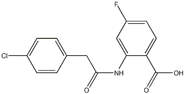 2-[2-(4-chlorophenyl)acetamido]-4-fluorobenzoic acid Structure