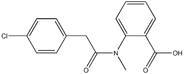 2-[2-(4-chlorophenyl)-N-methylacetamido]benzoic acid,,结构式