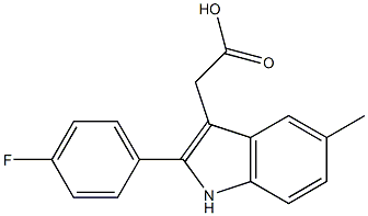 2-[2-(4-fluorophenyl)-5-methyl-1H-indol-3-yl]acetic acid Struktur