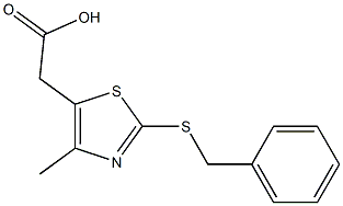 2-[2-(benzylsulfanyl)-4-methyl-1,3-thiazol-5-yl]acetic acid Struktur