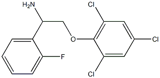 2-[2-amino-2-(2-fluorophenyl)ethoxy]-1,3,5-trichlorobenzene Struktur