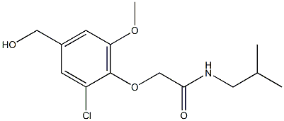 2-[2-chloro-4-(hydroxymethyl)-6-methoxyphenoxy]-N-(2-methylpropyl)acetamide,,结构式
