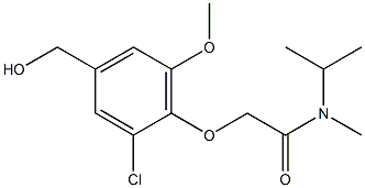 2-[2-chloro-4-(hydroxymethyl)-6-methoxyphenoxy]-N-methyl-N-(propan-2-yl)acetamide,,结构式