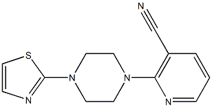 2-[4-(1,3-thiazol-2-yl)piperazin-1-yl]nicotinonitrile 化学構造式