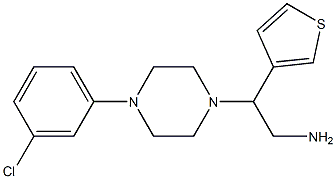 2-[4-(3-chlorophenyl)piperazin-1-yl]-2-(thiophen-3-yl)ethan-1-amine,,结构式