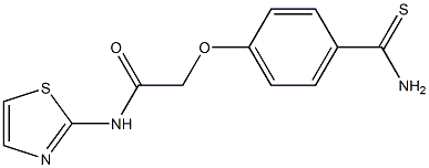 2-[4-(aminocarbonothioyl)phenoxy]-N-1,3-thiazol-2-ylacetamide Struktur