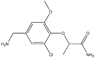 2-[4-(aminomethyl)-2-chloro-6-methoxyphenoxy]propanamide 化学構造式