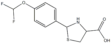 2-[4-(difluoromethoxy)phenyl]-1,3-thiazolidine-4-carboxylic acid 化学構造式