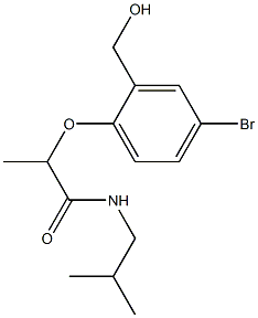 2-[4-bromo-2-(hydroxymethyl)phenoxy]-N-(2-methylpropyl)propanamide 化学構造式