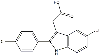 2-[5-chloro-2-(4-chlorophenyl)-1H-indol-3-yl]acetic acid Structure