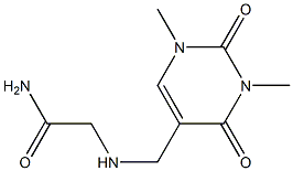 2-{[(1,3-dimethyl-2,4-dioxo-1,2,3,4-tetrahydropyrimidin-5-yl)methyl]amino}acetamide 化学構造式