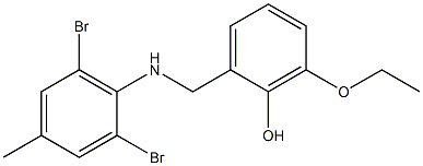 2-{[(2,6-dibromo-4-methylphenyl)amino]methyl}-6-ethoxyphenol 结构式