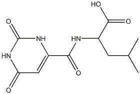 2-{[(2,6-dioxo-1,2,3,6-tetrahydropyrimidin-4-yl)carbonyl]amino}-4-methylpentanoic acid Struktur