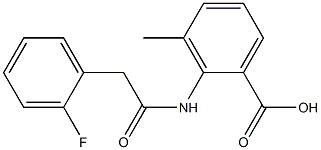 2-{[(2-fluorophenyl)acetyl]amino}-3-methylbenzoic acid Struktur