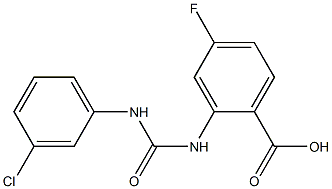 2-{[(3-chlorophenyl)carbamoyl]amino}-4-fluorobenzoic acid 化学構造式