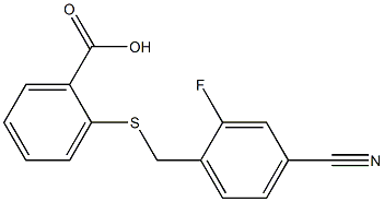 2-{[(4-cyano-2-fluorophenyl)methyl]sulfanyl}benzoic acid,,结构式
