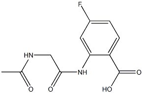 2-{[(acetylamino)acetyl]amino}-4-fluorobenzoic acid 化学構造式