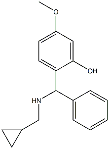 2-{[(cyclopropylmethyl)amino](phenyl)methyl}-5-methoxyphenol 化学構造式