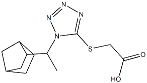 2-{[1-(1-{bicyclo[2.2.1]heptan-2-yl}ethyl)-1H-1,2,3,4-tetrazol-5-yl]sulfanyl}acetic acid,,结构式