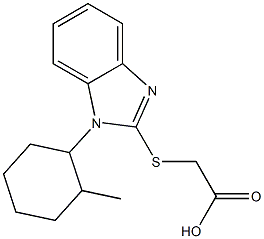 2-{[1-(2-methylcyclohexyl)-1H-1,3-benzodiazol-2-yl]sulfanyl}acetic acid,,结构式