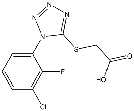 2-{[1-(3-chloro-2-fluorophenyl)-1H-1,2,3,4-tetrazol-5-yl]sulfanyl}acetic acid,,结构式