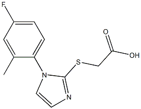 2-{[1-(4-fluoro-2-methylphenyl)-1H-imidazol-2-yl]sulfanyl}acetic acid Struktur