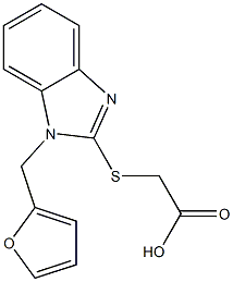 2-{[1-(furan-2-ylmethyl)-1H-1,3-benzodiazol-2-yl]sulfanyl}acetic acid 结构式